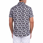 Stay On Tropic' Short Sleeve Button Up Shirt // Black (XS)