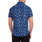 It's Naut You It's Me' Short Sleeve Button Up Shirt // Navy (XS)