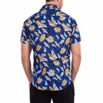 Tiki' Short Sleeve Button Up Shirt // Navy (XL)