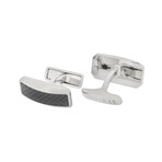 Dunhill Avorities Brass + Carbon Fiber + Palladium Plate Cufflinks // JNV3247K // Store Display