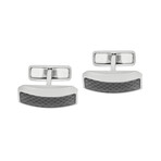 Dunhill Avorities Brass + Carbon Fiber + Palladium Plate Cufflinks // JNV3247K // Store Display