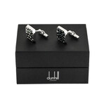 Dunhill Faceted Shell Sterling Silver + Enamel Cufflinks // JSB82D5H // Store Display