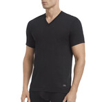 Performance Cotton V-Neck 3-Pack // White + Black + Heather Gray (M)