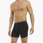 Cotton Stretch Boxer Brief 3-Pack // 6" Inseam // Black (M)