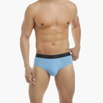 Cotton Stretch No-Show Brief 3-Pack // Varsity Navy + Surf the Web + Alaskan Blue (S)