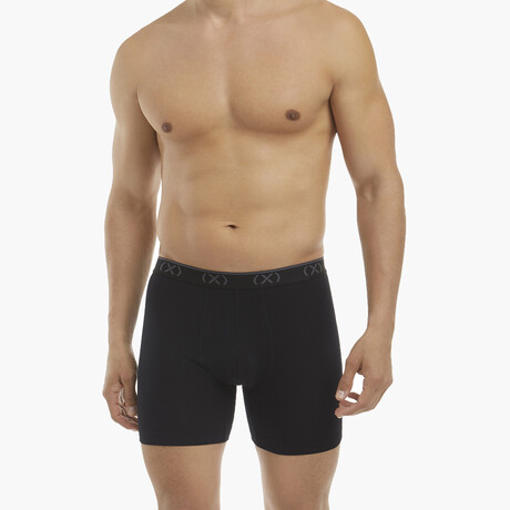 Cotton Stretch Boxer Brief 3-Pack // 6" Inseam // Black (S)