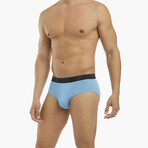 Cotton Stretch No-Show Brief 3-Pack // Varsity Navy + Surf the Web + Alaskan Blue (L)