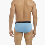 Cotton Stretch No-Show Brief 3-Pack // Varsity Navy + Surf the Web + Alaskan Blue (S)