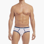 Cotton Stretch No-Show Brief 4-Pack // Blue Topaz + Star Print + Raspberry Wine + Americana Pop (S)