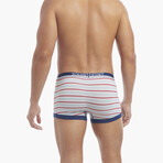 Cotton Stretch No-Show Trunk 4-Pack // Blue Topaz + Star Print + Raspberry Wine + Americana Pop (M)