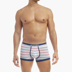 Cotton Stretch No-Show Trunk 4-Pack // Blue Topaz + Star Print + Raspberry Wine + Americana Pop (S)