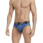 (X) Sport No-Show Brief 3-Pack // Varsity Navy + Power Blue + Tech Camo Denim (L)