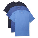 Performance Cotton Crew Neck 3-Pack // Heather Navy + Heather Denim + Heather Blue (XL)