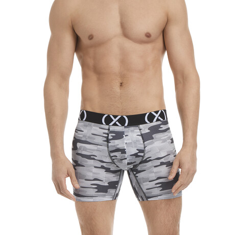 (X) Sport Boxer Brief 3-Pack // 6" // Black + Lead + Tech Camo Gray (S)