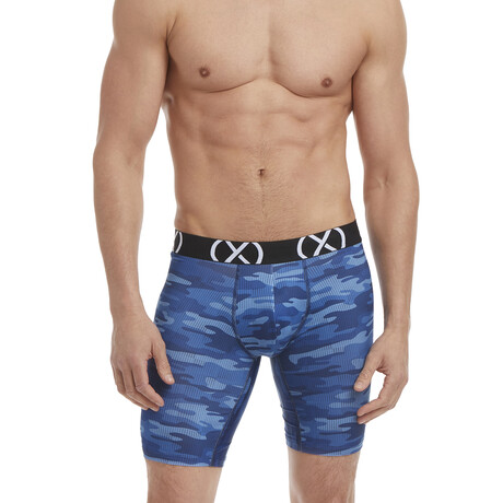 (X) Sport Boxer Brief 3-Pack // 9" // Varsity Navy + Power Blue + Tech Camo Denim (S)