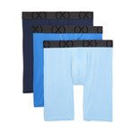 (X) Sport Mesh Boxer Brief 3-Pack // 9" // Varsity Navy + Power Blue + Alaskan Blue (S)