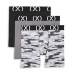 (X) Sport Boxer Brief 3-Pack // 6" // Black + Lead + Tech Camo Gray (XL)