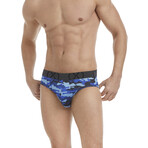 (X) Sport Mesh No-Show Brief 3-Pack // Black + Dark Denim + Camo Denim (L)