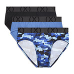 (X) Sport Mesh No-Show Brief 3-Pack // Black + Dark Denim + Camo Denim (L)