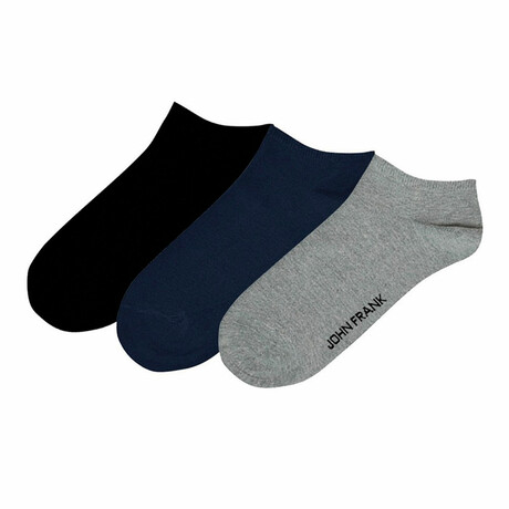 Ankle Socks 3-Pack // Gray + Black + Navy