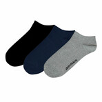 Ankle Socks 3-Pack // Gray + Black + Navy