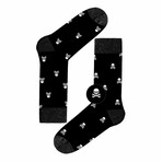 Skull Long Socks // Black