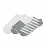 Ankle Socks 3-Pack // Gray + White