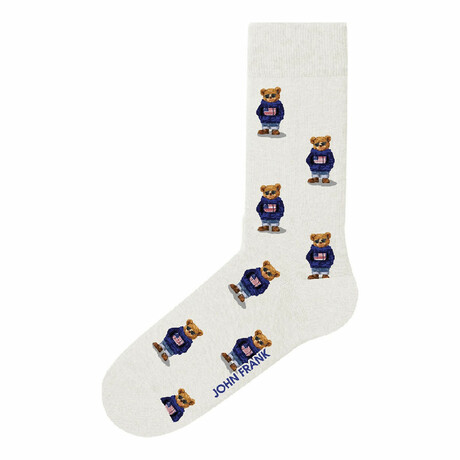 Bear Long Socks // White