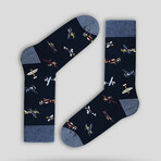 Planes Long Socks // Navy