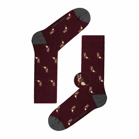 German Shepard Long Socks // Burgundy