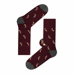 German Shepard Long Socks // Burgundy
