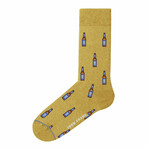 Beer Bottle Long Socks // Mustard