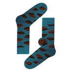 Chocolate Long Socks // Dark Teal