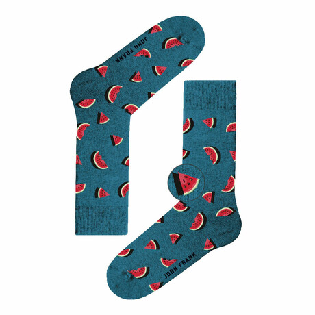Watermelon Long Socks // Dark Teal