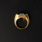 Swarovski Crystal Ring // 18k Solid Yellow Gold (8.5)