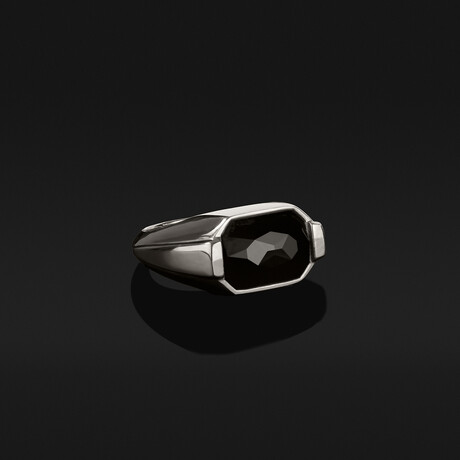 Swarovski Crystal Ring // 18k Solid White Gold (8.5)