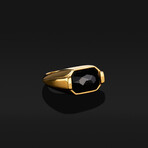 Swarovski Crystal Ring // 18k Solid Yellow Gold (8.5)