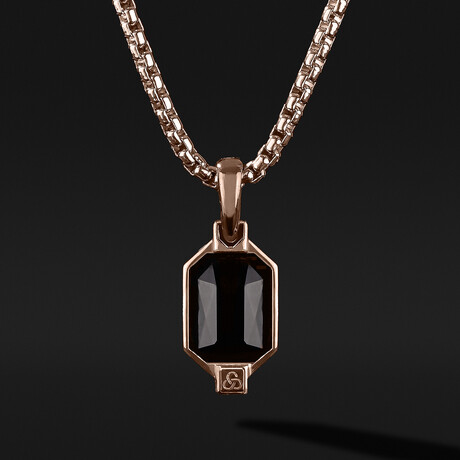 Swarovski Crystal Pendant // 18k Solid Rose Gold