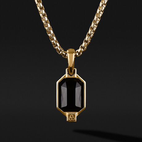 Swarovski Crystal Pendant // 18k Solid Yellow Gold