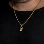 Swarovski Crystal Pendant // 18k Solid Yellow Gold