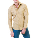 Safari Reversible Cuff Button-Down Shirt // Tan (M)