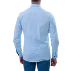 Reversible Cuff Button-Down Shirt // Blue (4XL)