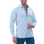 Reversible Cuff Button-Down Shirt // Blue (L)