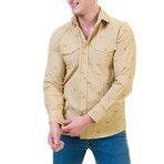 Safari Reversible Cuff Button-Down Shirt // Tan (M)