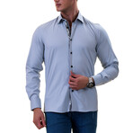 Floral Interior Reversible Cuff Button-Down Shirt // Gray (3XL)