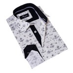 Floral Reversible Cuff Button-Down Shirt // White (L)