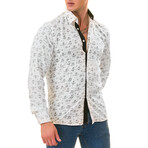 Floral Reversible Cuff Button-Down Shirt // White (5XL)