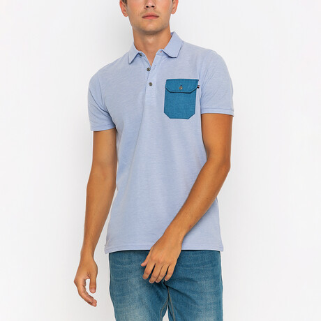 Hunter Short Sleeve Polo Shirt // Blue (S)