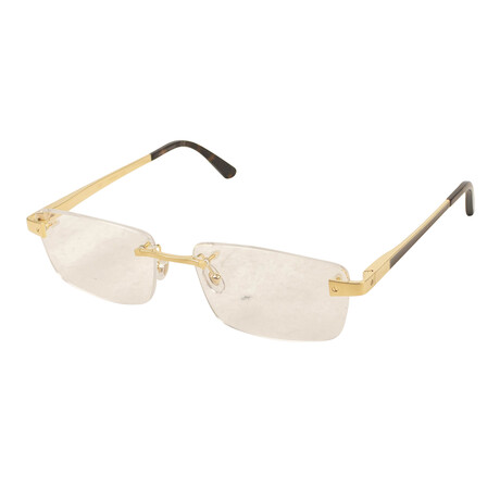 Men's CT0201O-002 Rimless Rectangular Eyeglasses // Gold