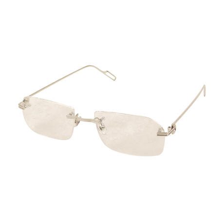 Men's CT0162O-005 Rimless Rectangular Eyeglasses // Silver